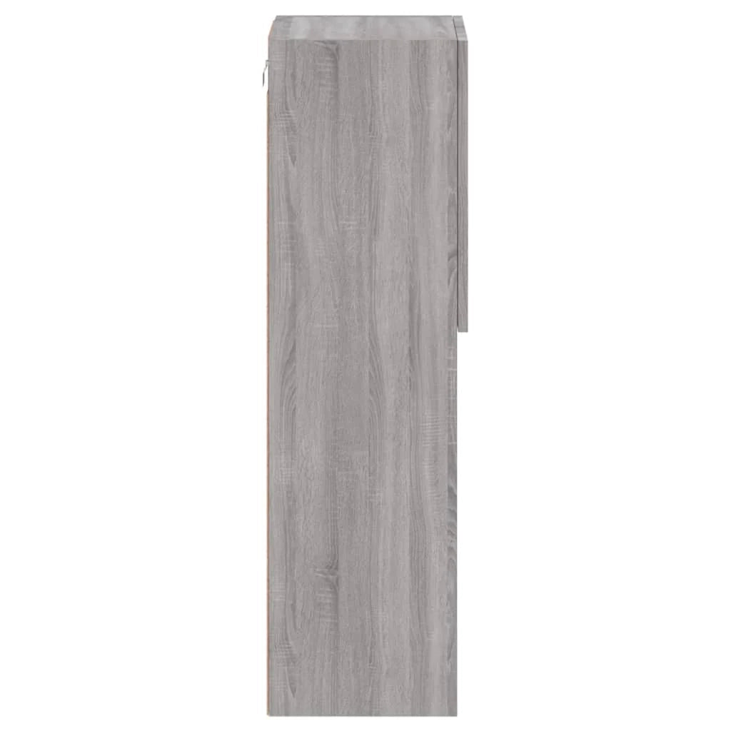 Mobile TV multimediale scaffale TV credenza mobile TV per sala da pranzo soggiorno camera da letto con luci LED 2 pezzi Sonoma 30,5 x 30 x 102 cm grigio 02_0028881
