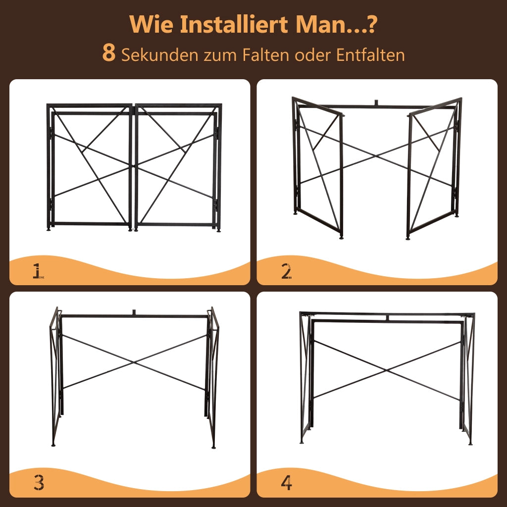 Scrivania pieghevole multifunzionale in MDF e metallo per home office, nera, 99 × 50 × 75 cm