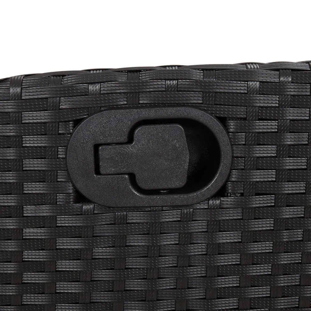 Sedia Reclinabile da Giardino con Poggiapiedi Nera Polyrattan 365280