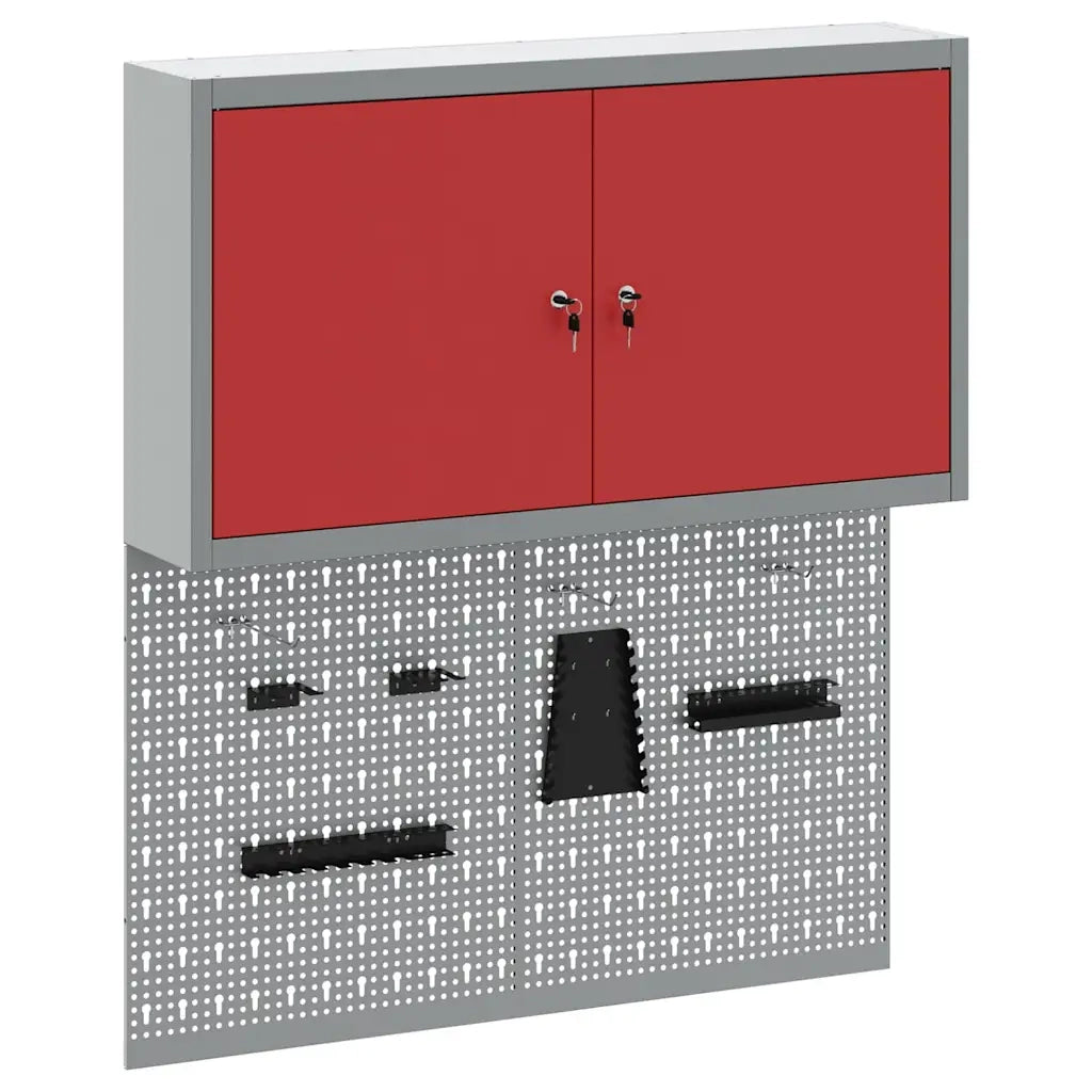 Set di armadi per attrezzi con lo scaffale 3 pcs Rosso 3321399