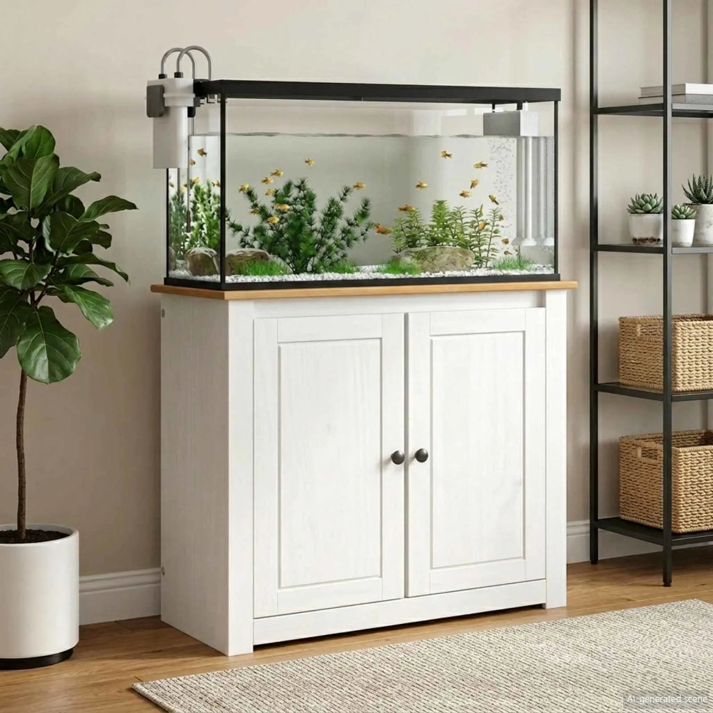 Supporto per Acquario PANAMA Bianco e marrone 81 x 36 x 73 cm 42034040