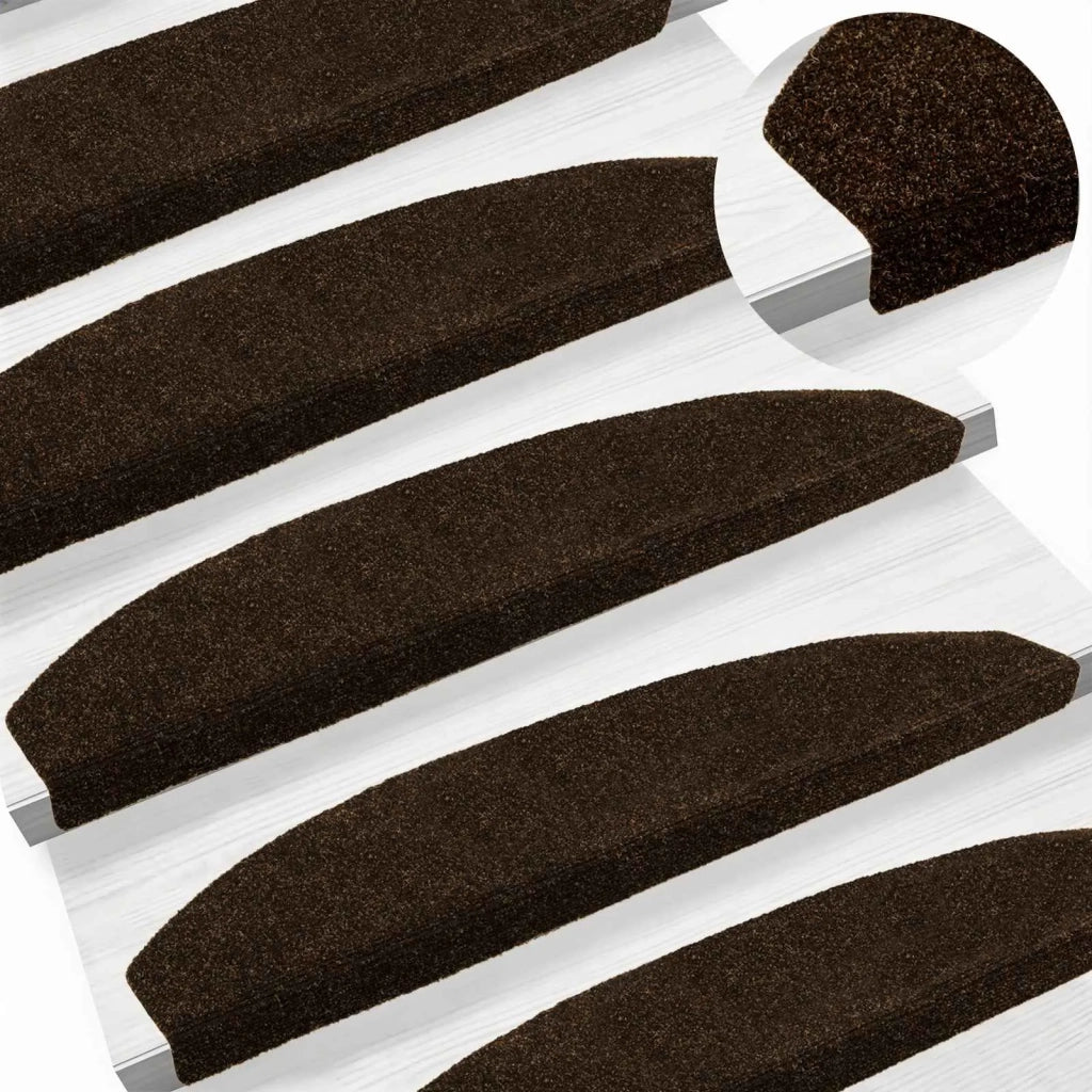Tappetini per scale autoadesivi Semicircolare 15 pcs Marrone