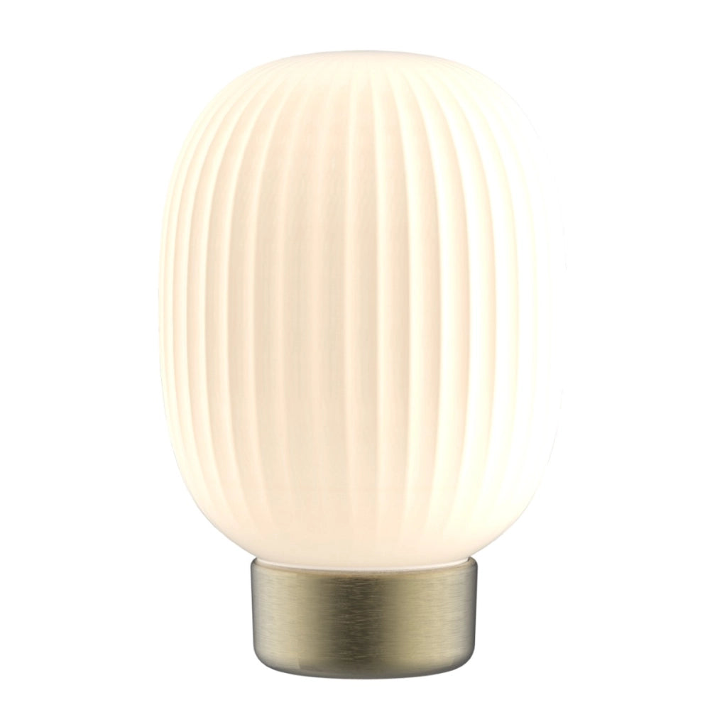 Lampada da tavolo LED 1,8W vetro bianco oro USB-C Polux