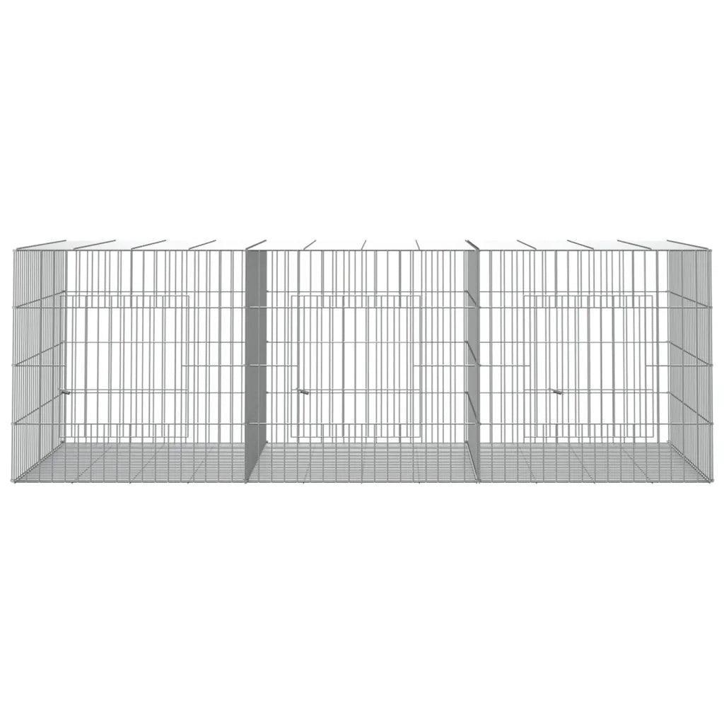 Conigliera con 3 Pannelli 163x79x54 cm Ferro Zincato 171569
