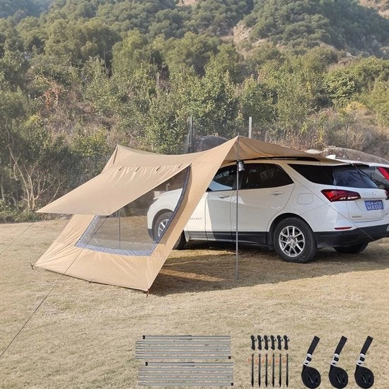 Telaio di protezione 2,9x4,8m - Protezione contro Sole/PIoggia - Resistente ai raggi UV - Telaio oxford argentato - Adatto per Auto/Camper - Protezione ampia - Tenda per camper
