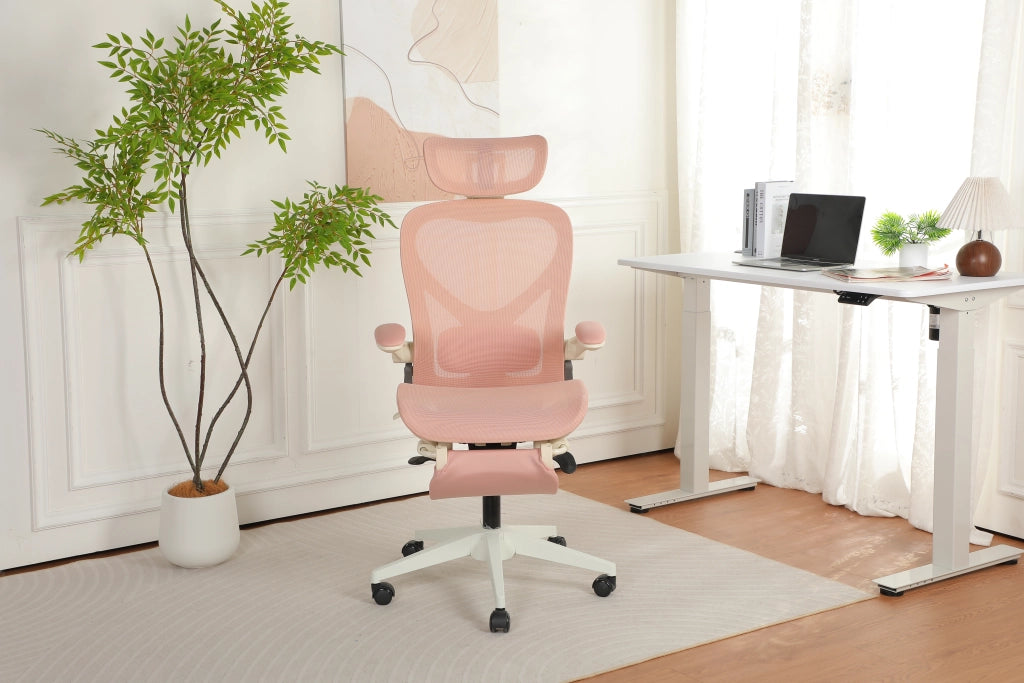 Sedia da ufficio ergonomica pieghevole con supporto lombare ¨C Xylo ¨C rosa