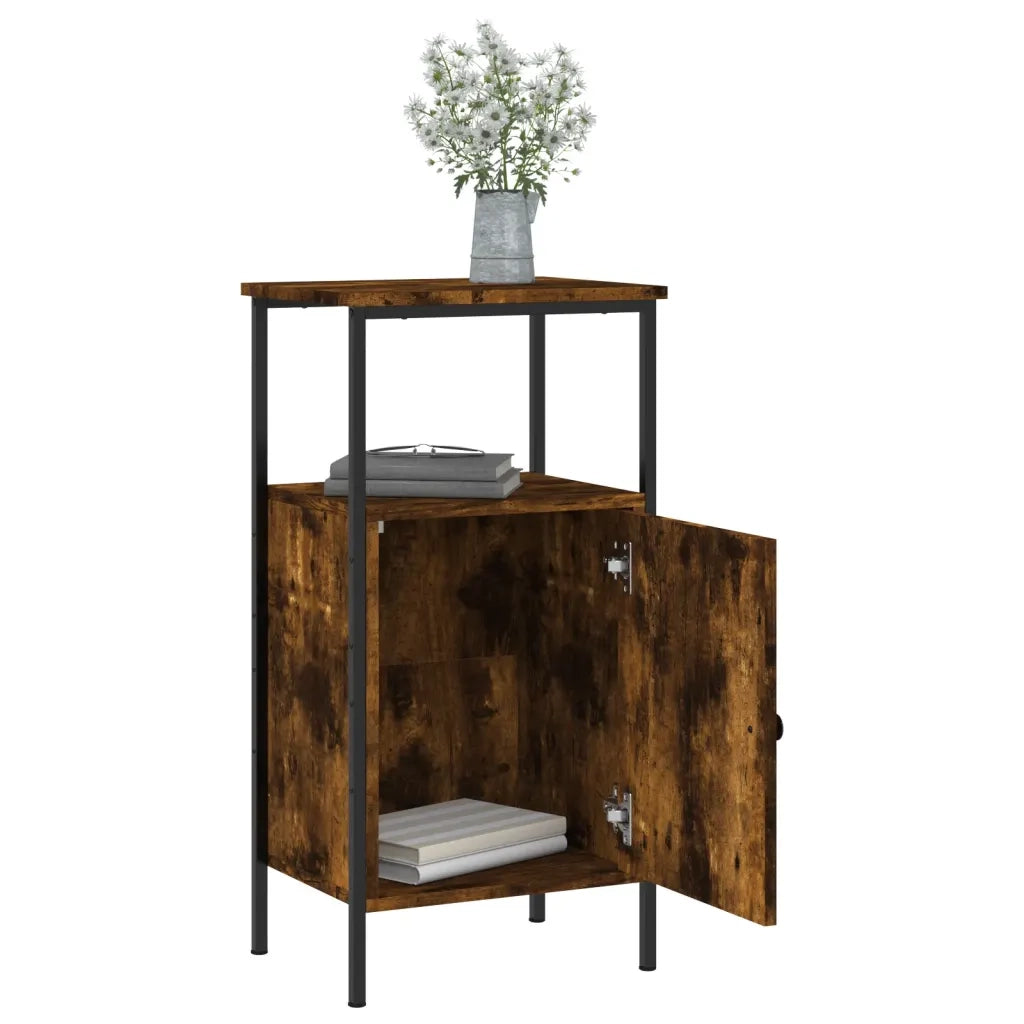 Comodino Rovere Fumo 41x31x80 cm Legno Multistrato 825927