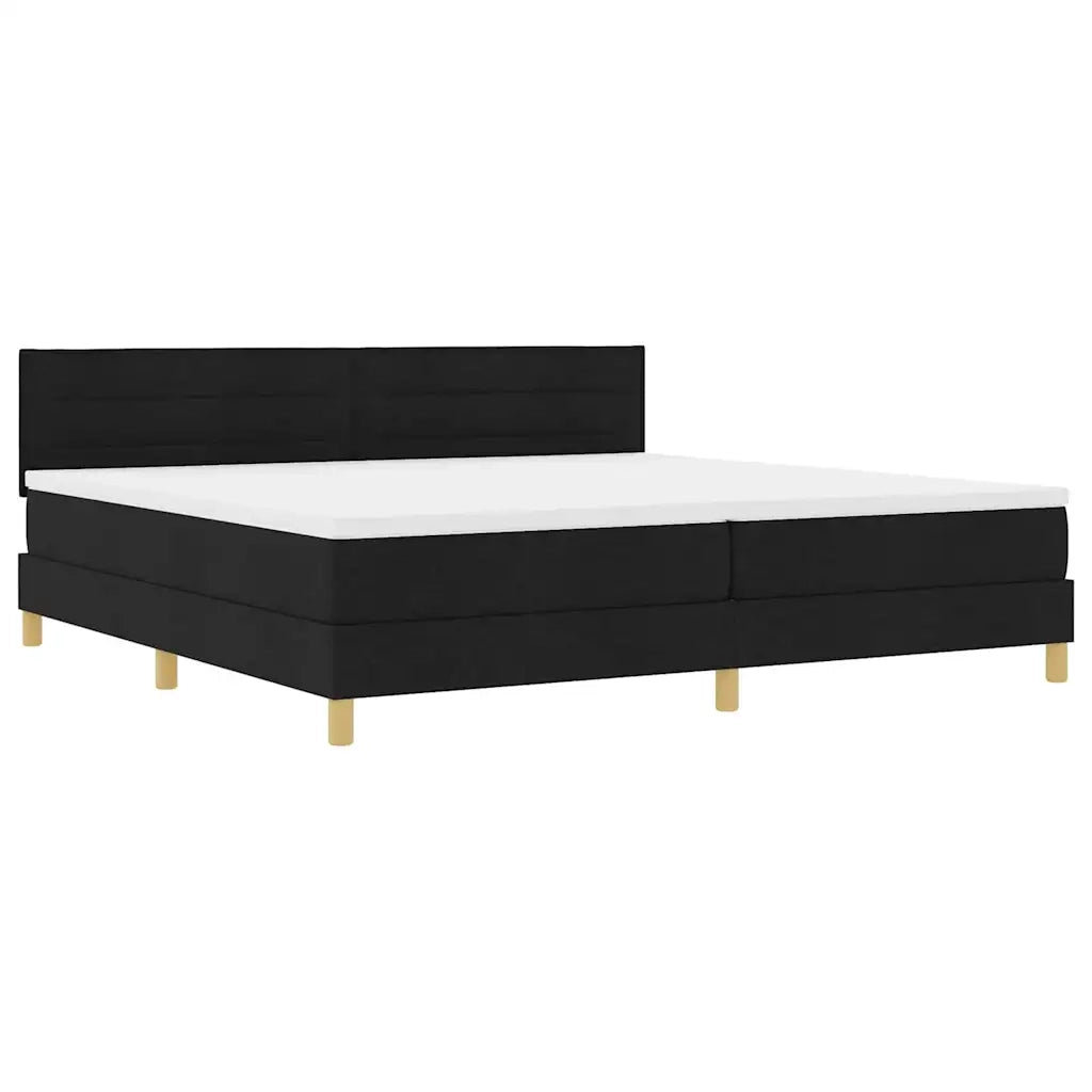 Letto a Sorgente LED con strisce LED Nero 200 x 200 cm Tessuto 3342389