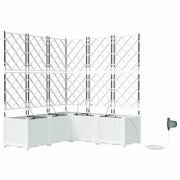 Fioriere | Cassetta per fiori | Vaso da giardino 5 pz Bianco 120 x 120 x 142 cm Plastica