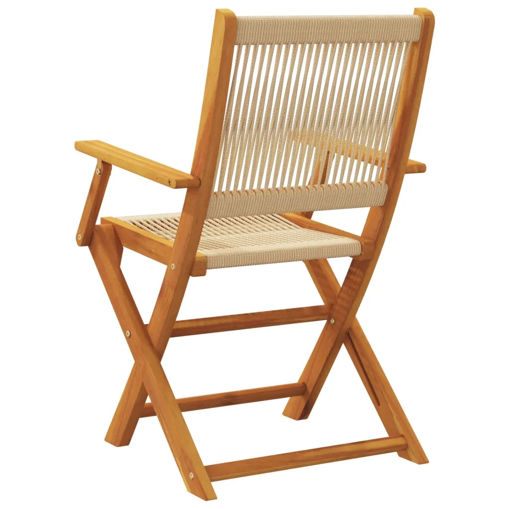 Sedie da Giardino Pieghevoli 4pz Beige Legno Massello di Acacia 3214571