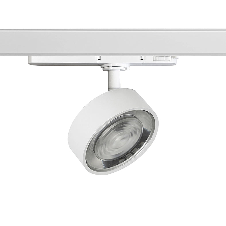 Hole - Proiettore LED a binario trifase 13W 3000K CRI90 IP20 ottica 38° in alluminio pressofuso, finitura bianco/bianco - Rossini Group