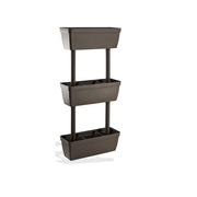 Fioriera verticale componibile 3 vasi kit vasi orto 49x16,1xH100cm tortora fiori