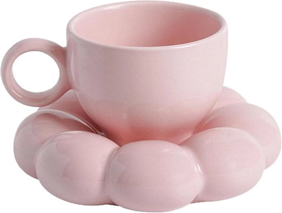 Ceramica per caffè - 200 ml - base di sole - caffè - latte - per casa e ufficio - rosa - regalo - per donne - ragazze.