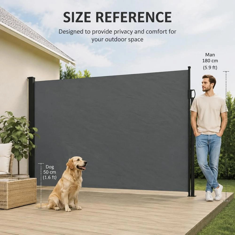 Extendable Side Awning, Anthracite, 220x300 Cm
