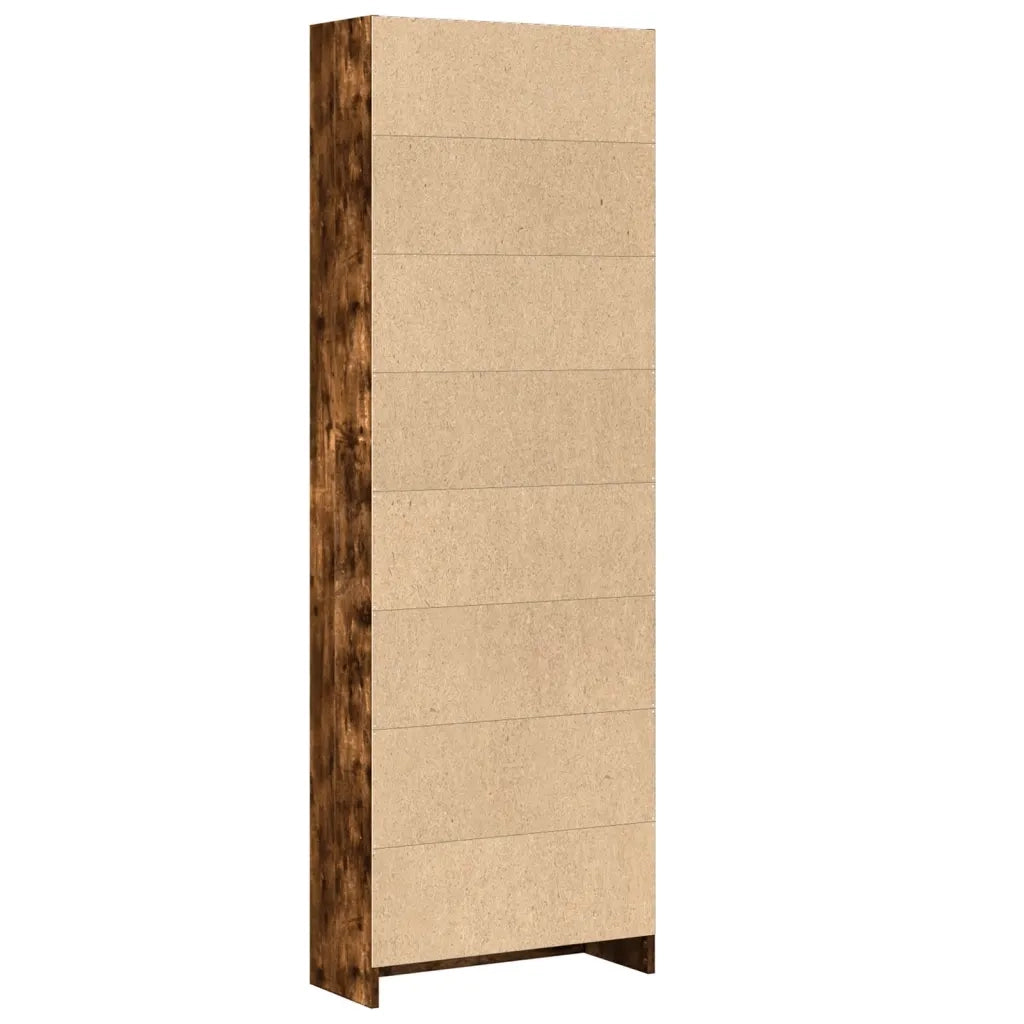 Libreria-Scaffale per Libri-Mobile di Stoccaggio Rovere Fumo 60x24x176 cm in Legno Multistrato