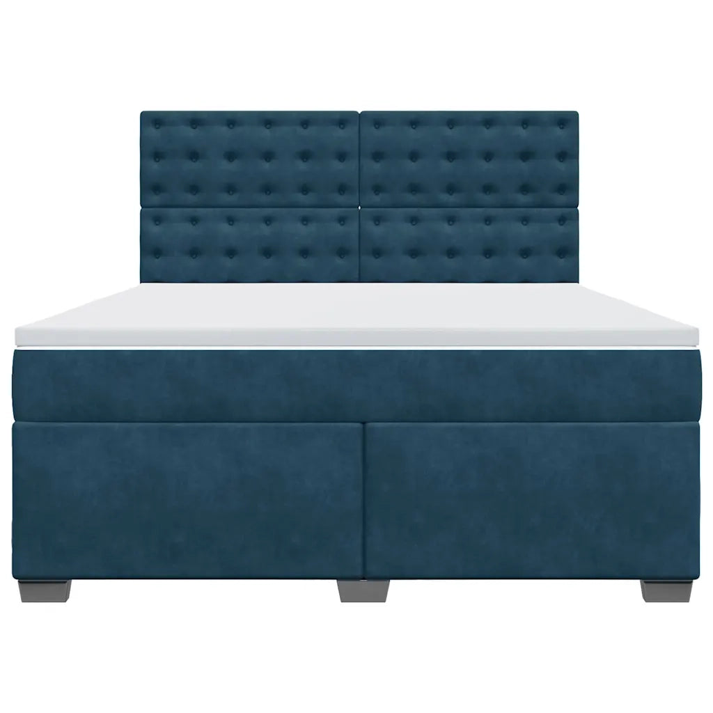 Giroletto a Molle con Materasso Blu 180x200 cm in Velluto 3290994