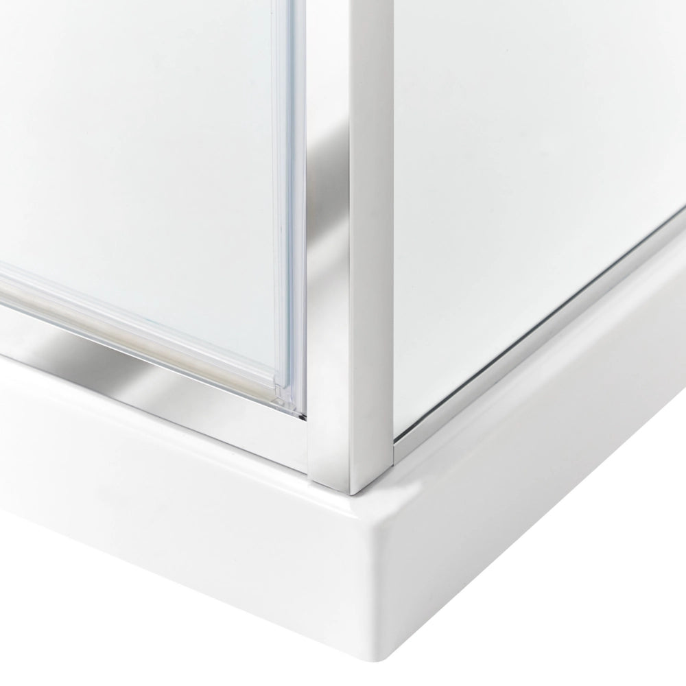 Box Doccia Vetro Temperato argento Cornice Alluminio Anta Singola Quadrata 90 x 90 x 185 cm