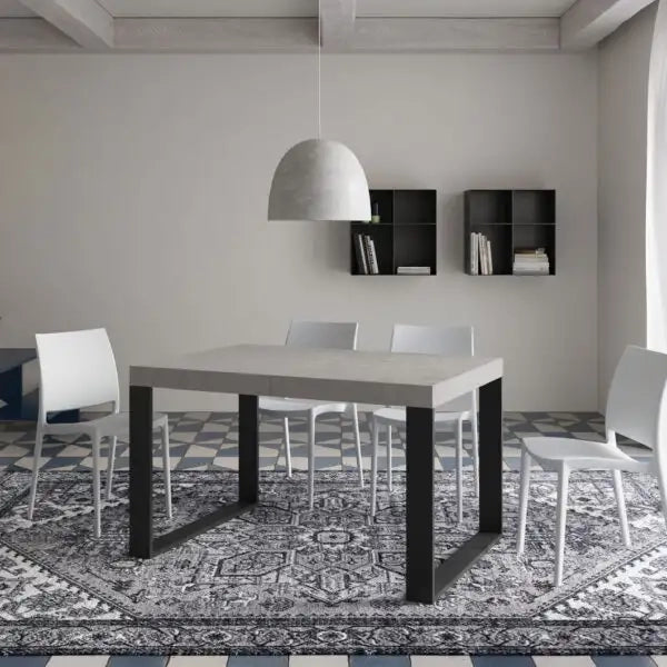 Tavolo allungabile 120/224x90 cm Tecno cashmere gambe antracite