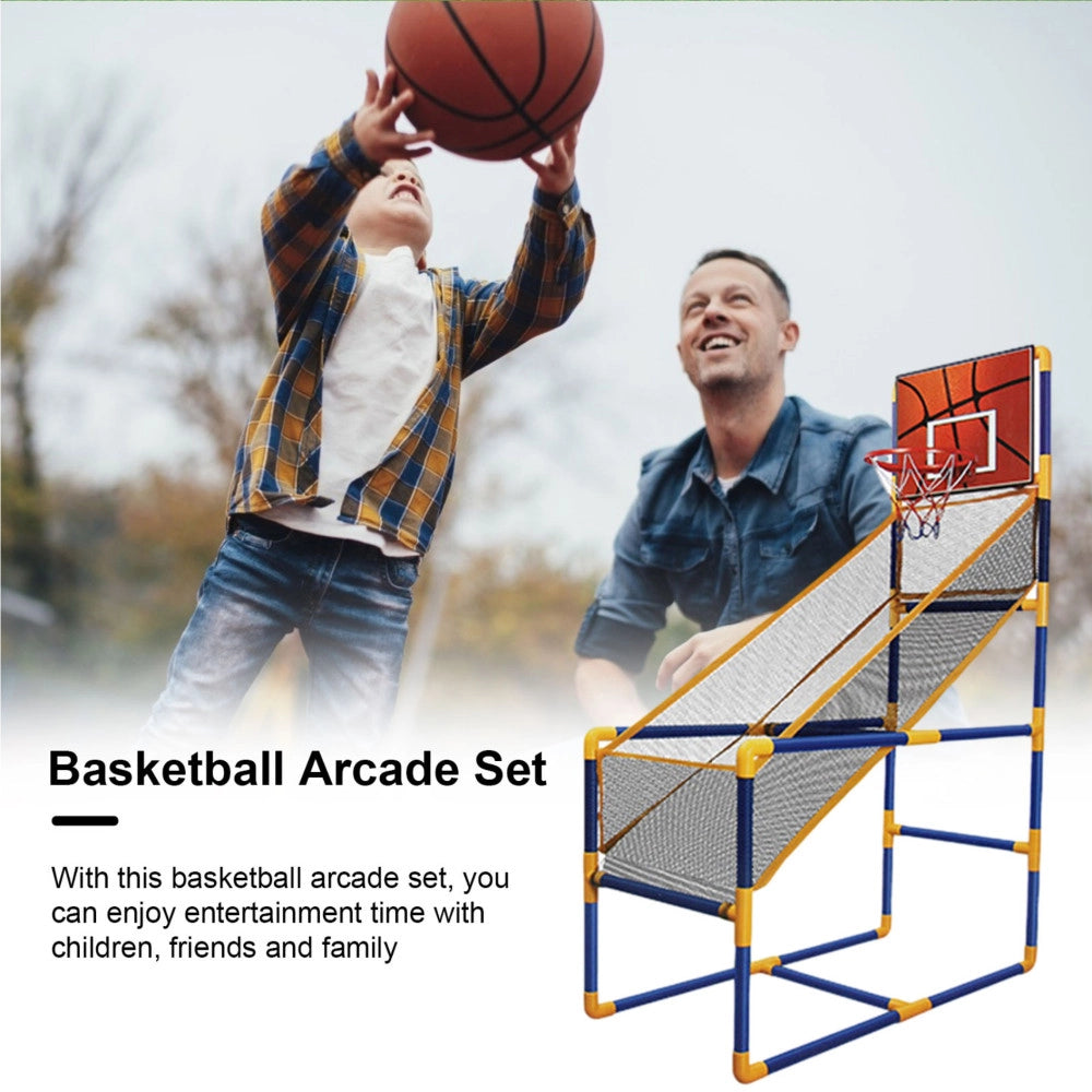 Trade Shop - Canestro Basket Arcade Palla Canestro Sala Giochi Pallone Gonfiatore 140x89x46cm -