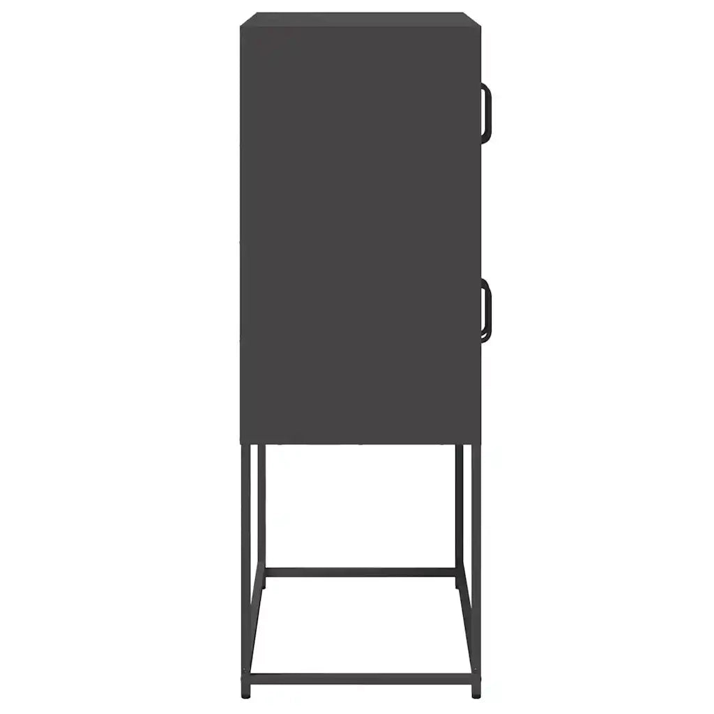Credenza-Buffet-Armadio da cucina Nera 68x39x107 cm in Acciaio 875935