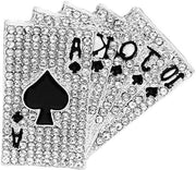 Punk Poker Broches con Pizzo in Cristallo Personalizzabili per Festa e Sposa per Donna Uomo Accessori di Abito e Cerimonia Reversabili con Zirkonia Cubica
