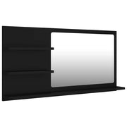 Specchio da bagno con 3 ripiani 90 x 10,5 x 45 cm truciolato nero 02_0006954