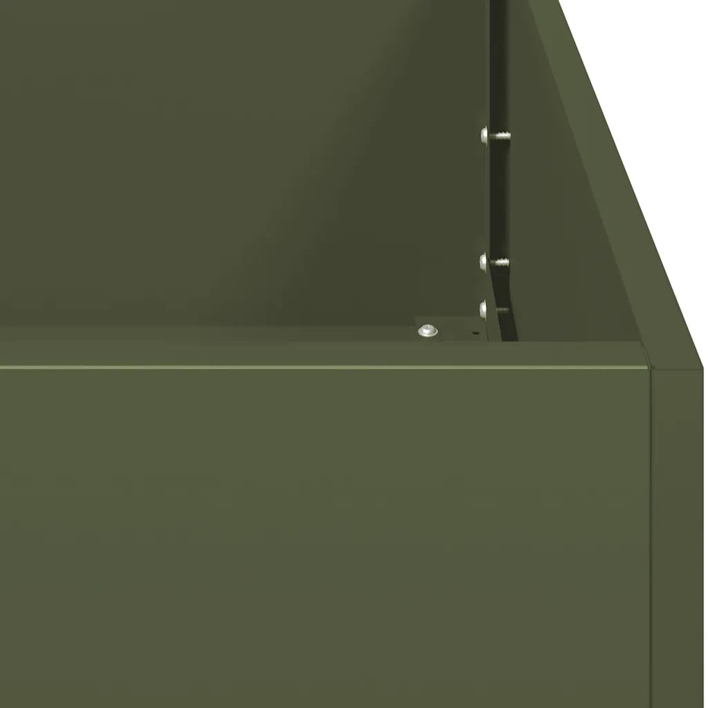 Fioriera Verde Oliva 120x80x80 cm in Acciaio 860790