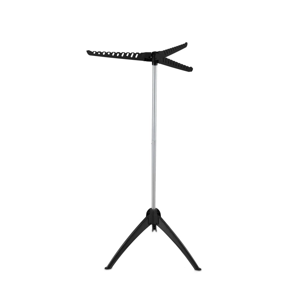 Stendibiancheria pieghevole compatto 3 bracci 30 x 60 x 160 cm per camicie e t-shirt pratico in plastica bianca 13_0010829