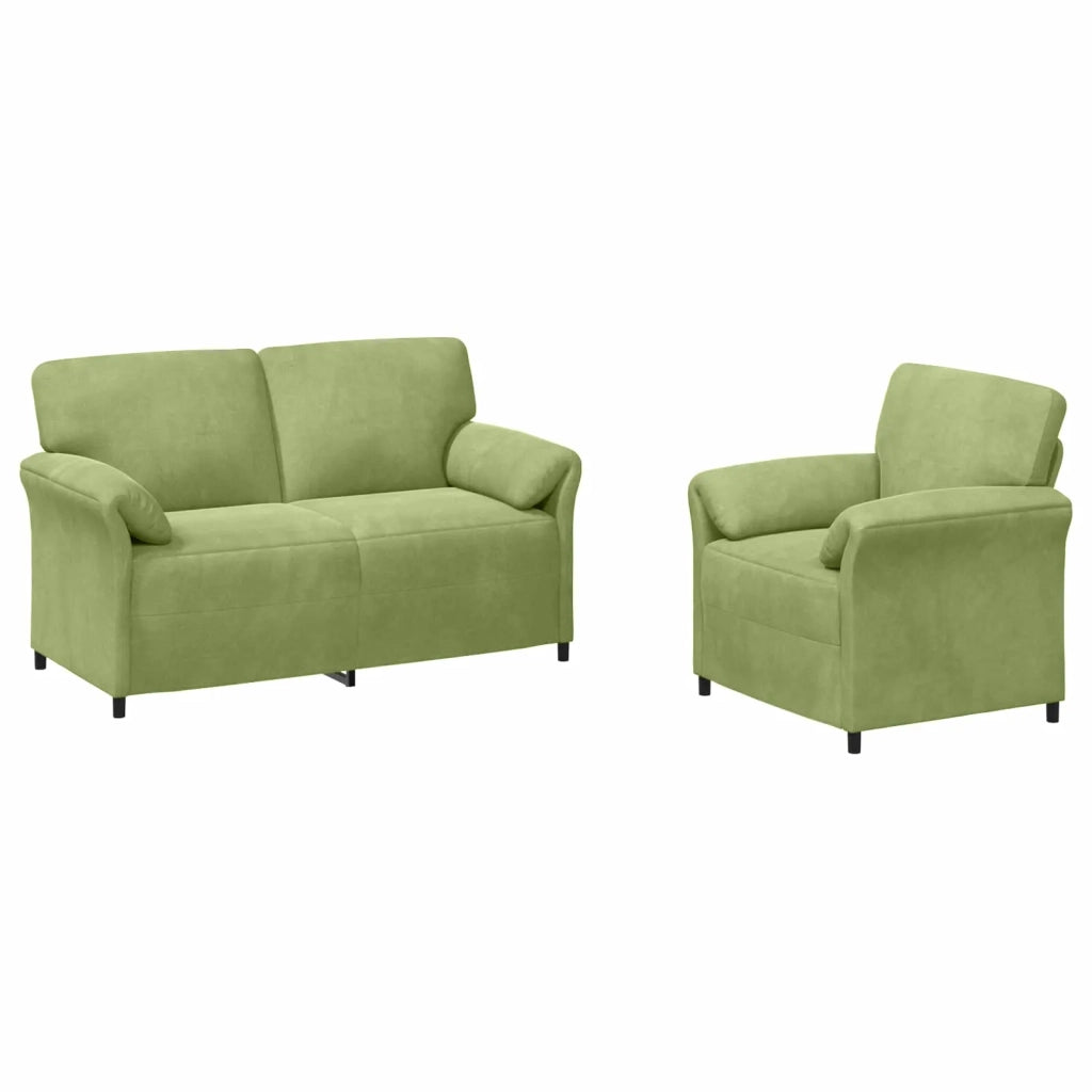 Set di divani 2 pz Verde chiaro Velluto 3424902