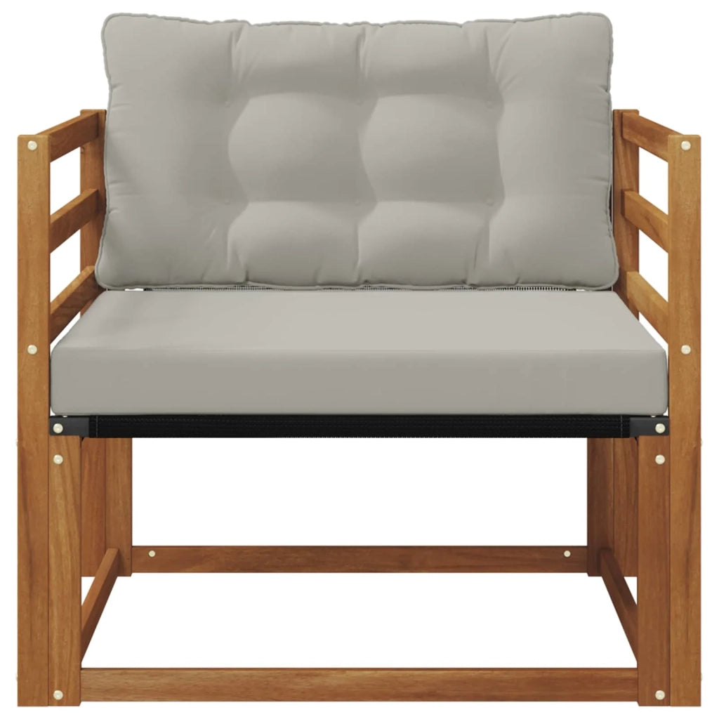 Set di divani da esterno-Sofa da giardino Legno di Acacia Massello e Textilene 585445