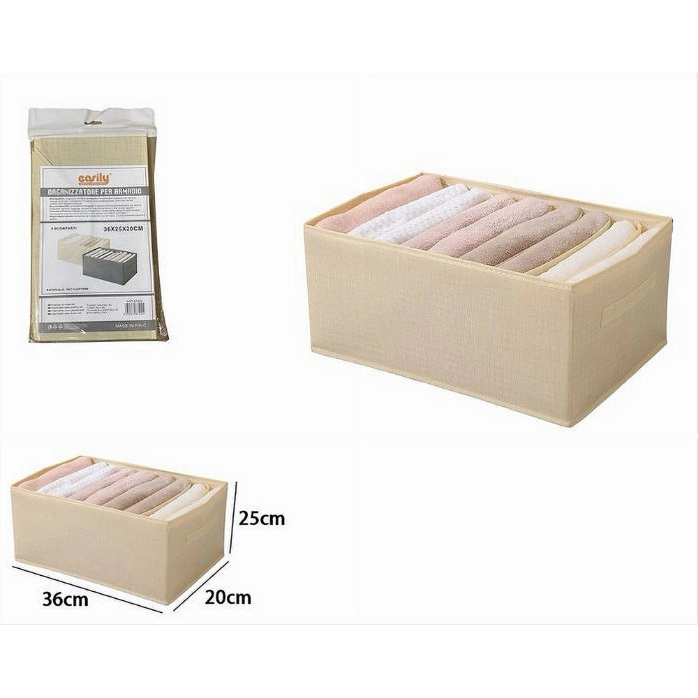 Trade Shop - Organizer Salvaspazio Per Armadi Scatola Pieghevole 9 Scomparti 36x20x25cm 87402 -