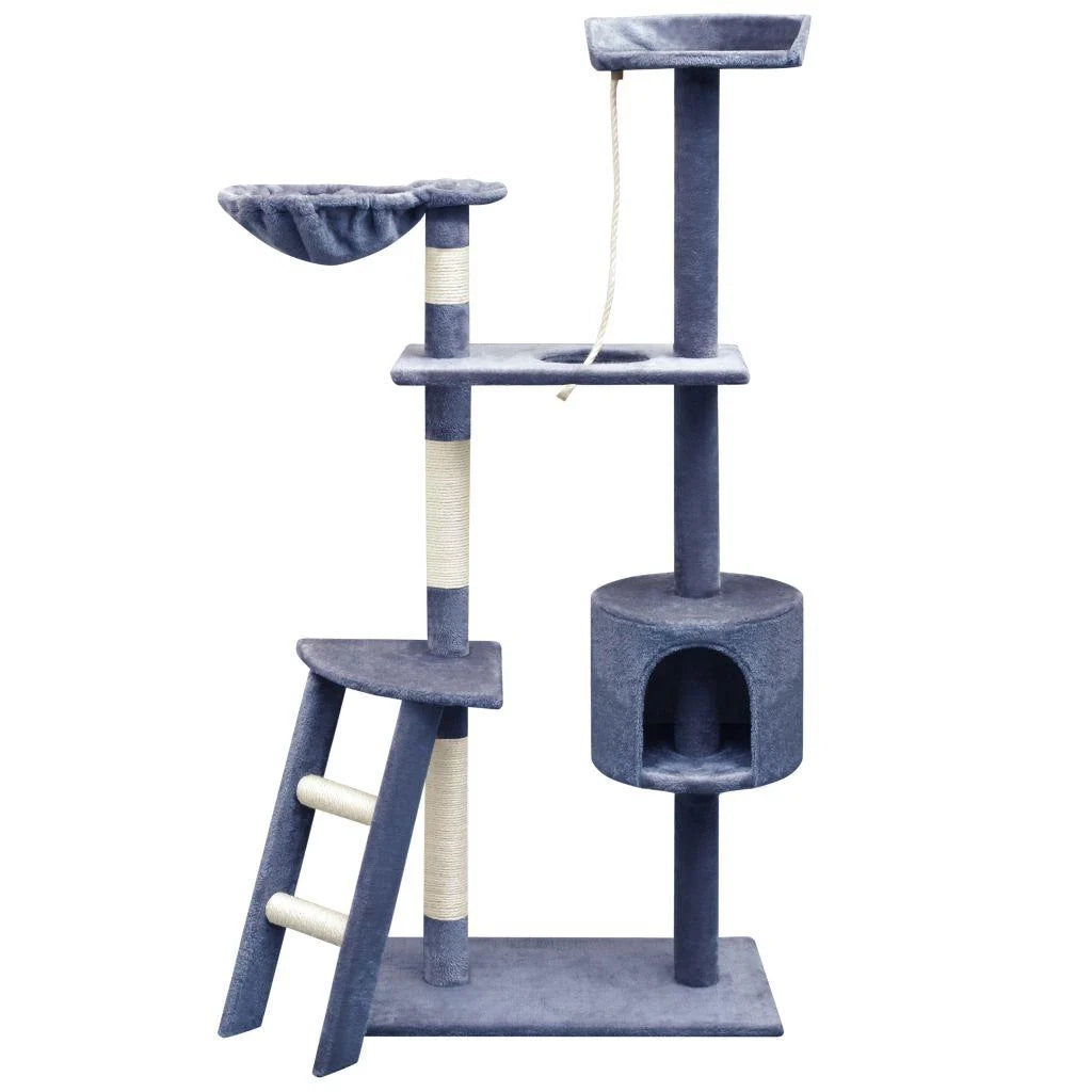 Tiragraffi albero per gatti cuccia per gatti giocattolo peluche sisal 150 cm blu scuro 3702083
