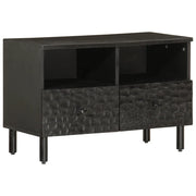 Mobile Porta TV Nero 70x33x46 cm in Legno Massello di Mangocod mxl 114096