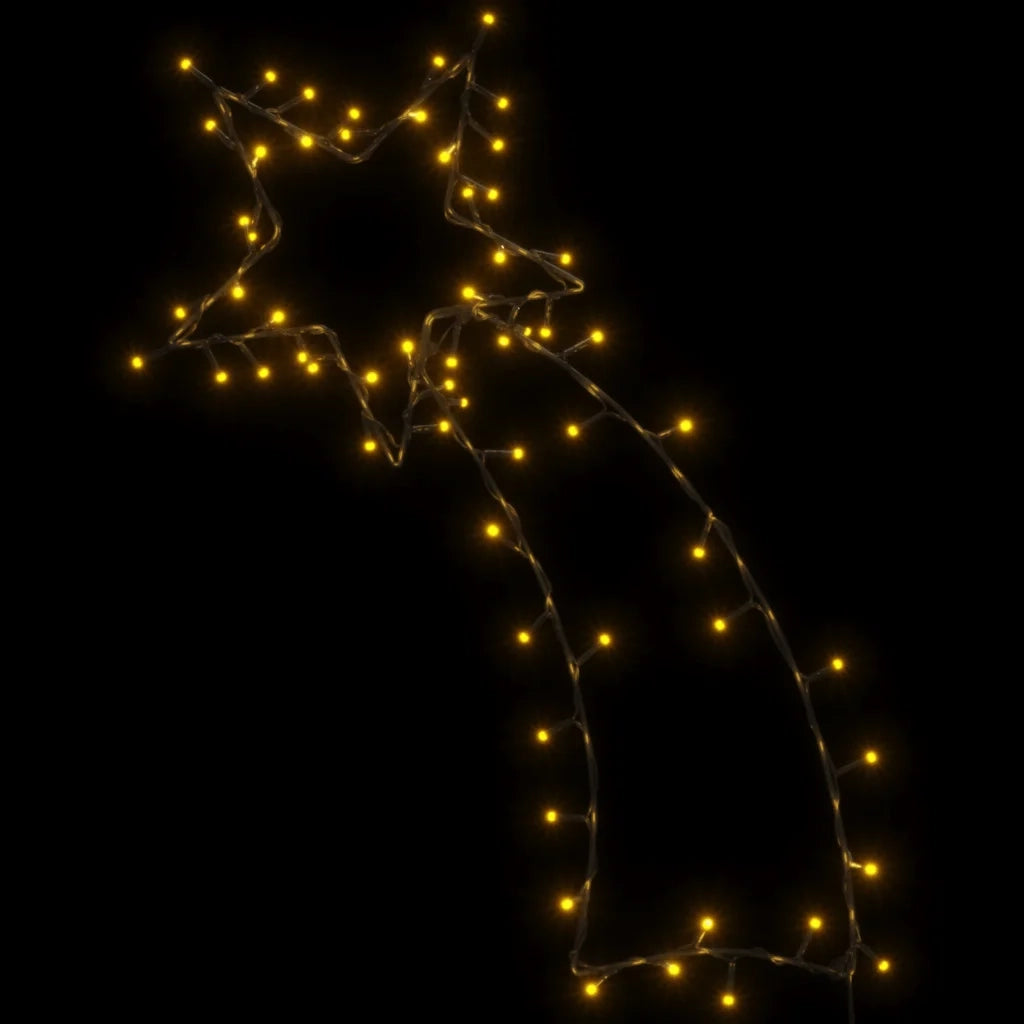 Luci di Natale Stella Cadente Silhouette 80 LED Bianco Caldo CFW1719002