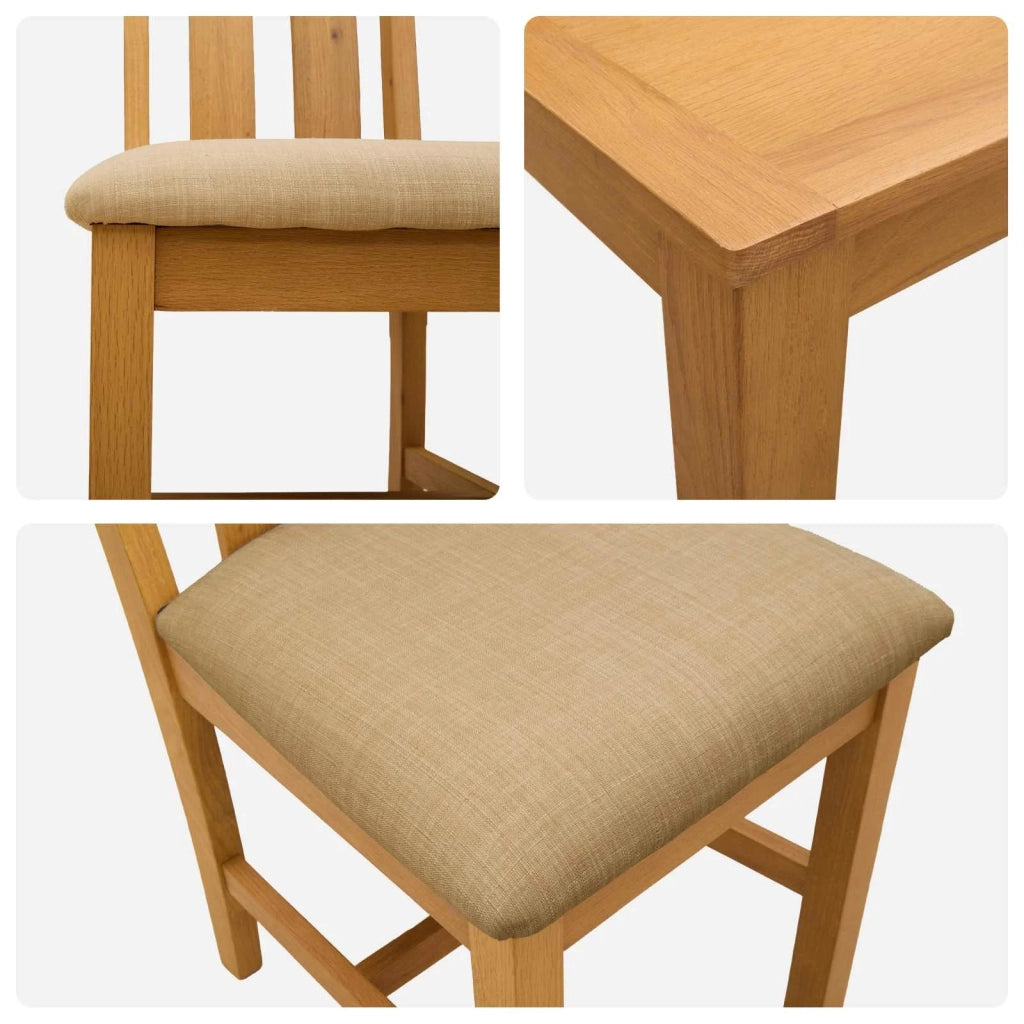 Set da pranzo 3 pz Beige Legno di Quercia Massello 3430318