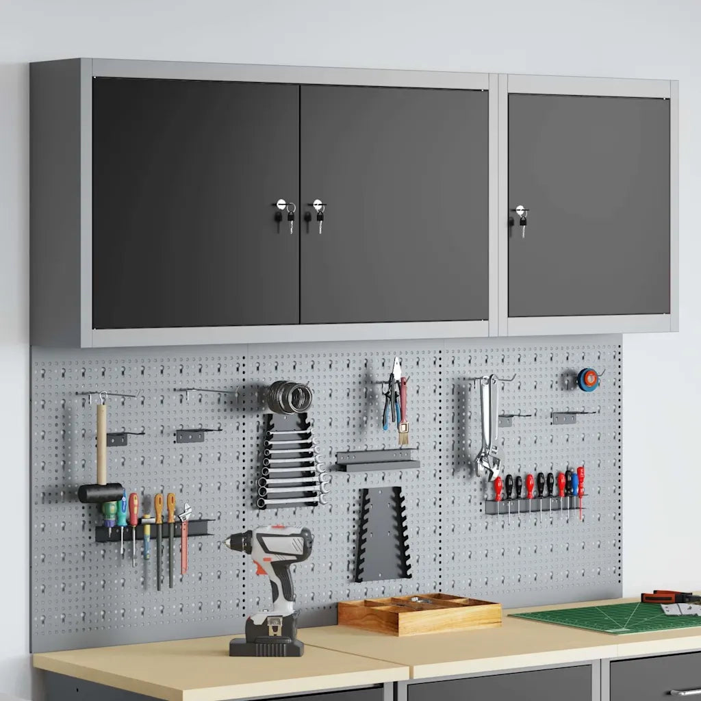 Set di armadi per attrezzi con lo scaffale 5 pcs Nero 3321400