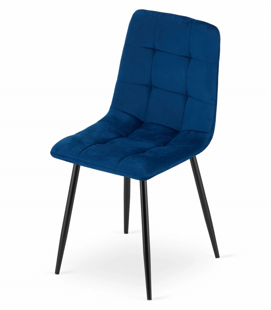 Sedia VALORA PYRA - Design ergonomico moderno in velluto blu navy x 2