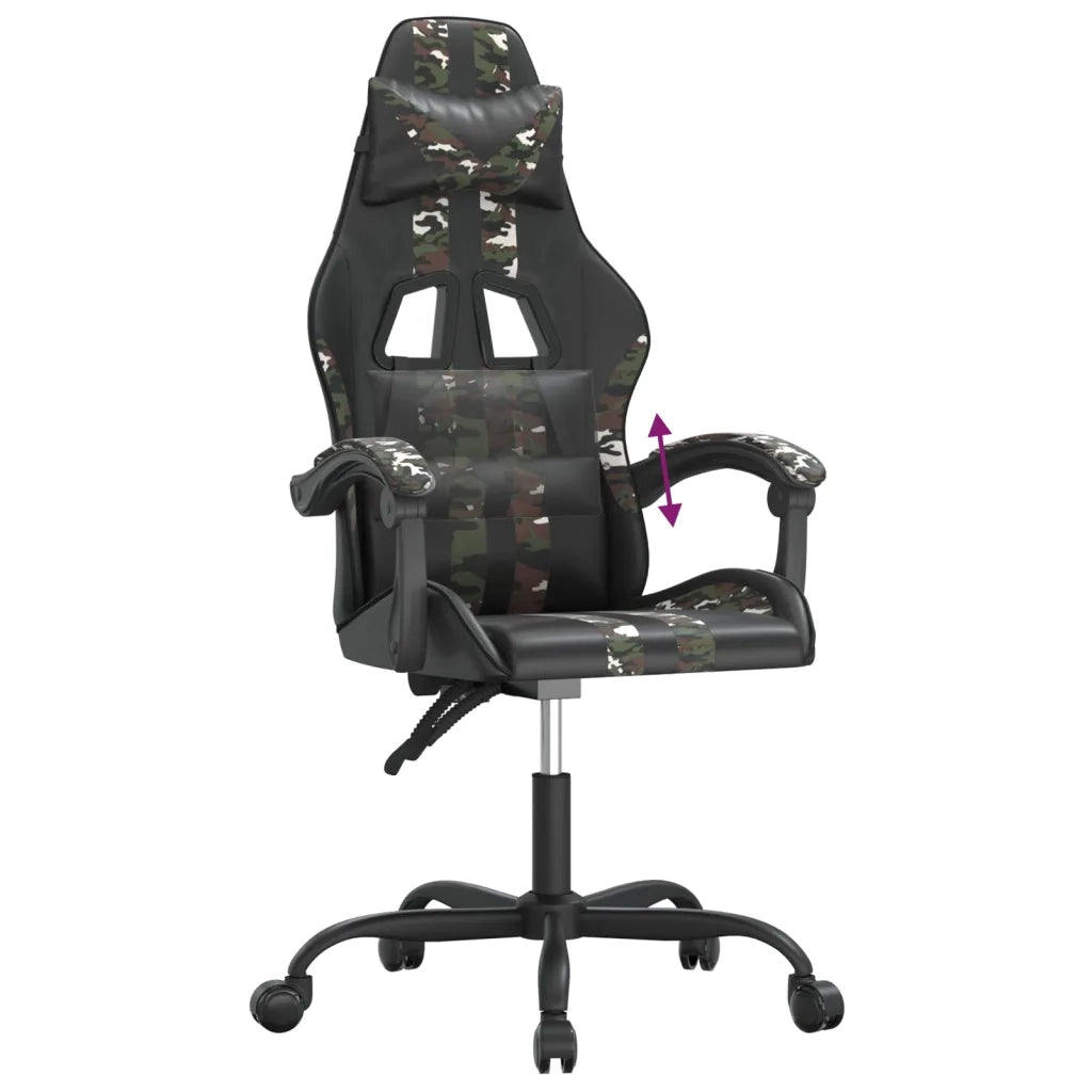 Sedia da Gaming Nero e Mimetico in Similpelle cod mxl 77169
