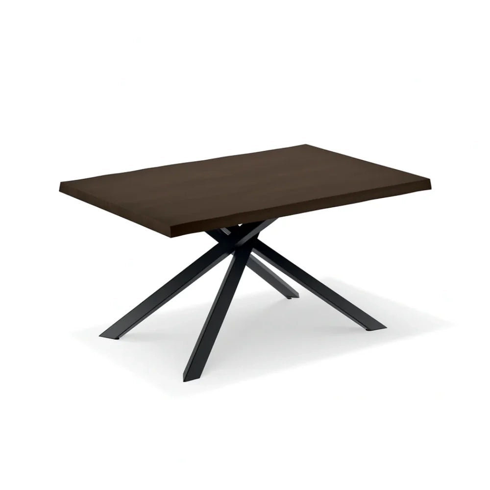 Tavolo da pranzo fisso in legno impiallacciato rovere termocotto Blake 200x100 cm fino a 10 posti Made in Italy | Duzzle