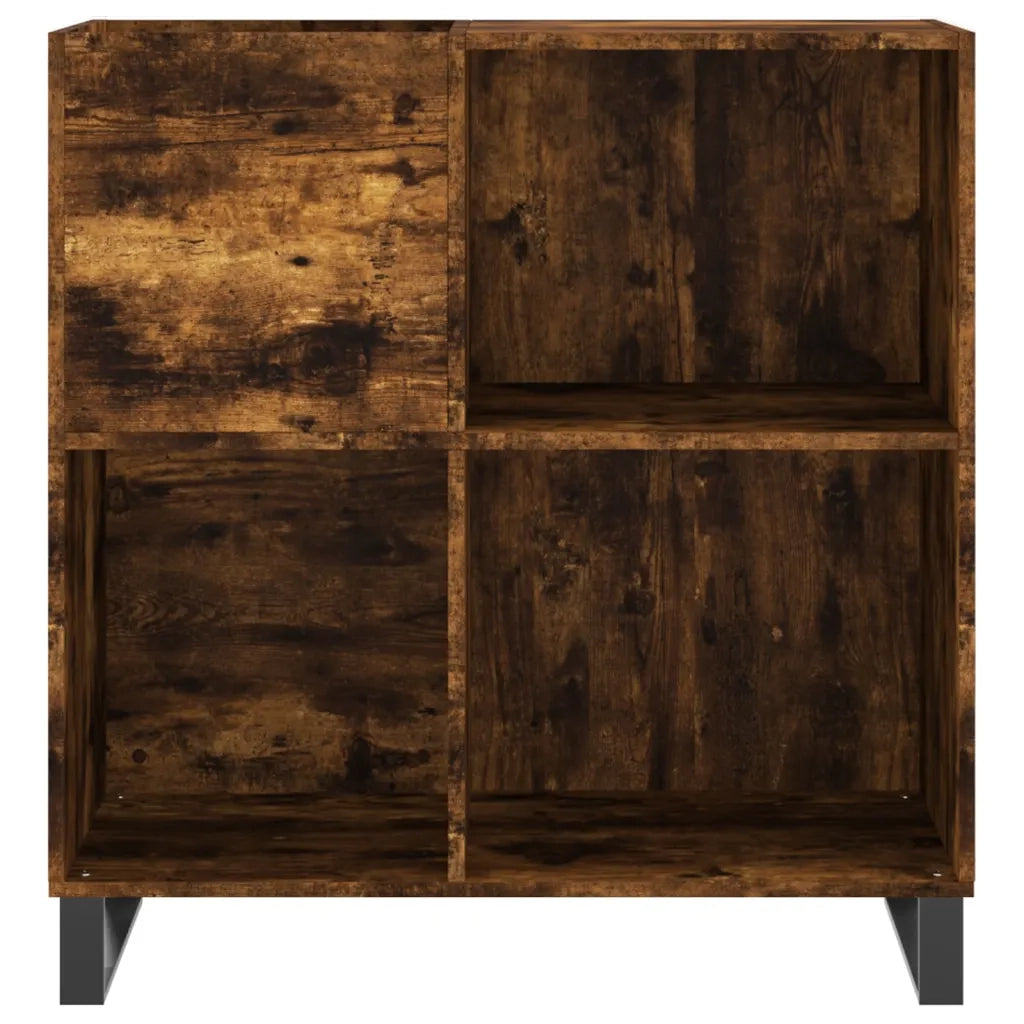 Mobile Porta Dischi Rovere Fumo 84,5x38x89 cm Legno Multistrato 831785