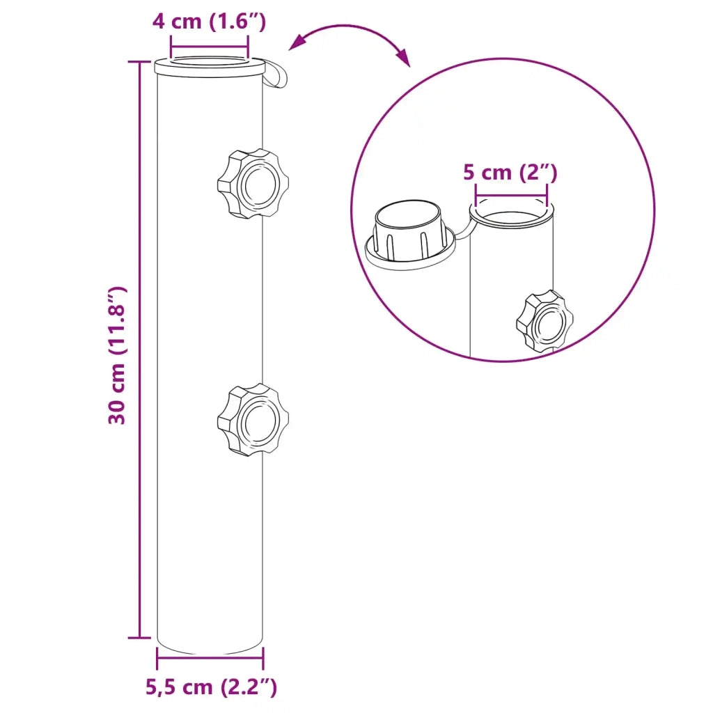 Tubo base per parasole 0.6 kg Nero Ferro for 40-50 mm Pole 42035581
