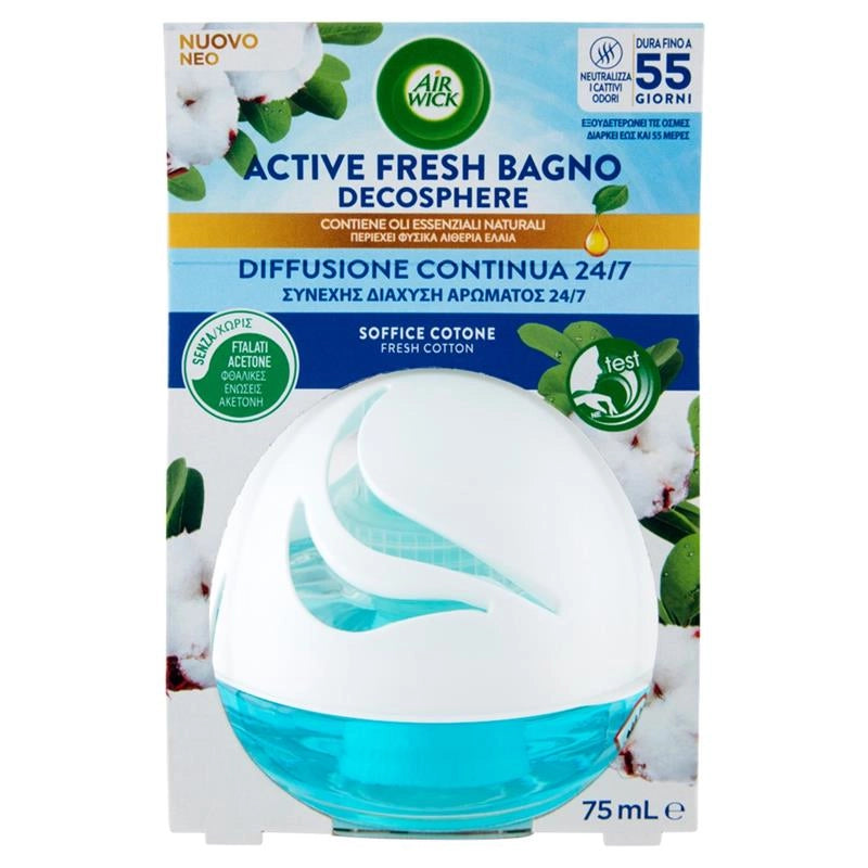 AIR WICK DEODORANTE AMBIENTE ACTIVE FRESH BAGNO 75ML SOFFICE COTONE OKY