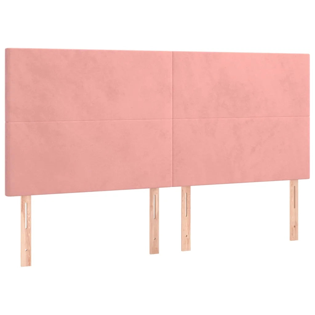 Giroletto a Molle con Materasso Rosa 160x200 cm in Velluto