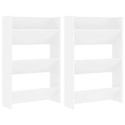 Scarpiere a Muro 2 pz | Mobile per scarpe Bianche 60x18x90 cm in Legno Multistrato