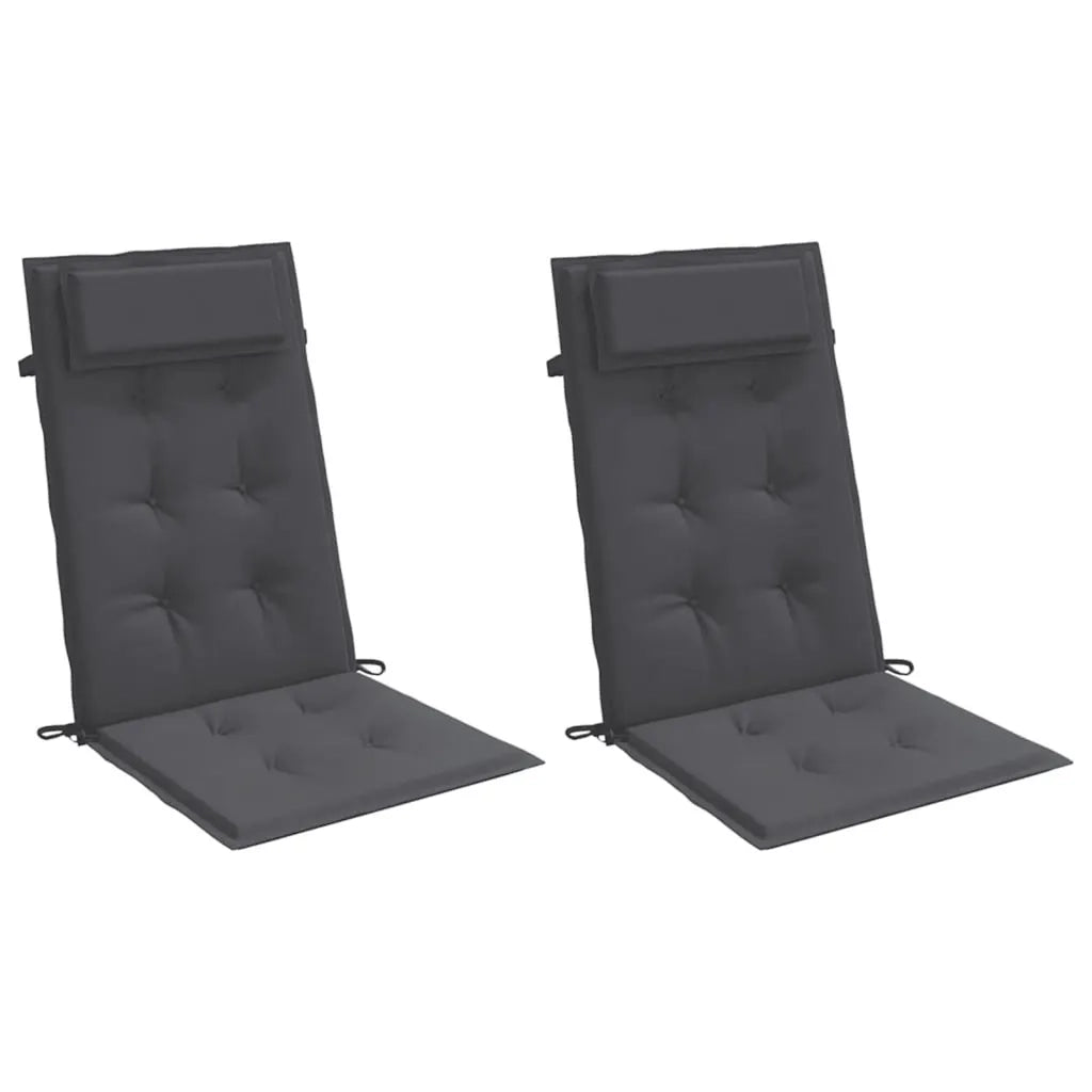 Cuscini per Sedia Schienale Alto 2 pz Antracite Tessuto Oxford