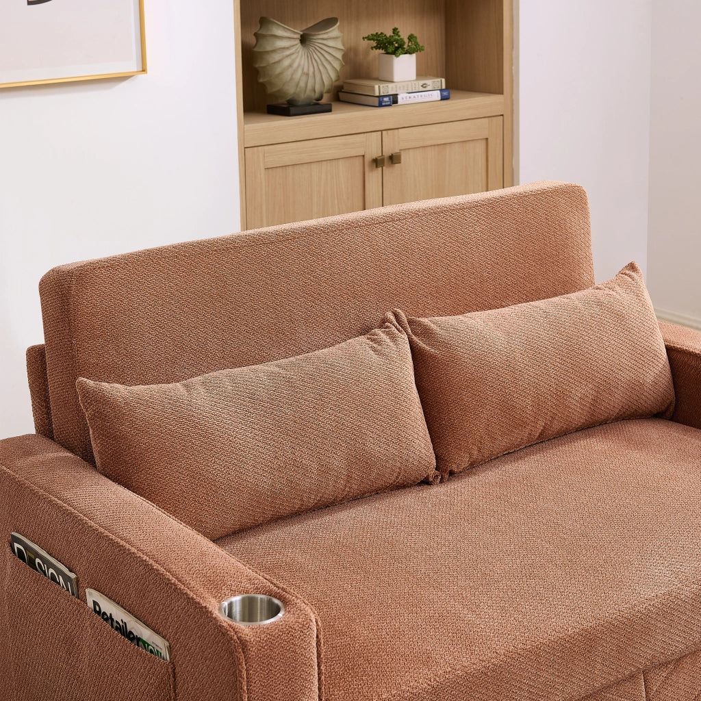 Divano Letto 2 Posti con Ricarica USB ¨C MINIMAL ¨C Arancione