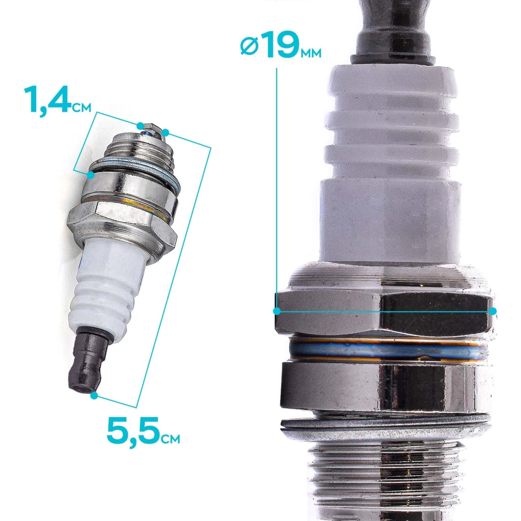 Set di 5 Candele per Motori a 2 Tempi - l8rtf/bm6a/l7t - compatibili con decespugliatori mototrivelle motoseghe e motozappe
