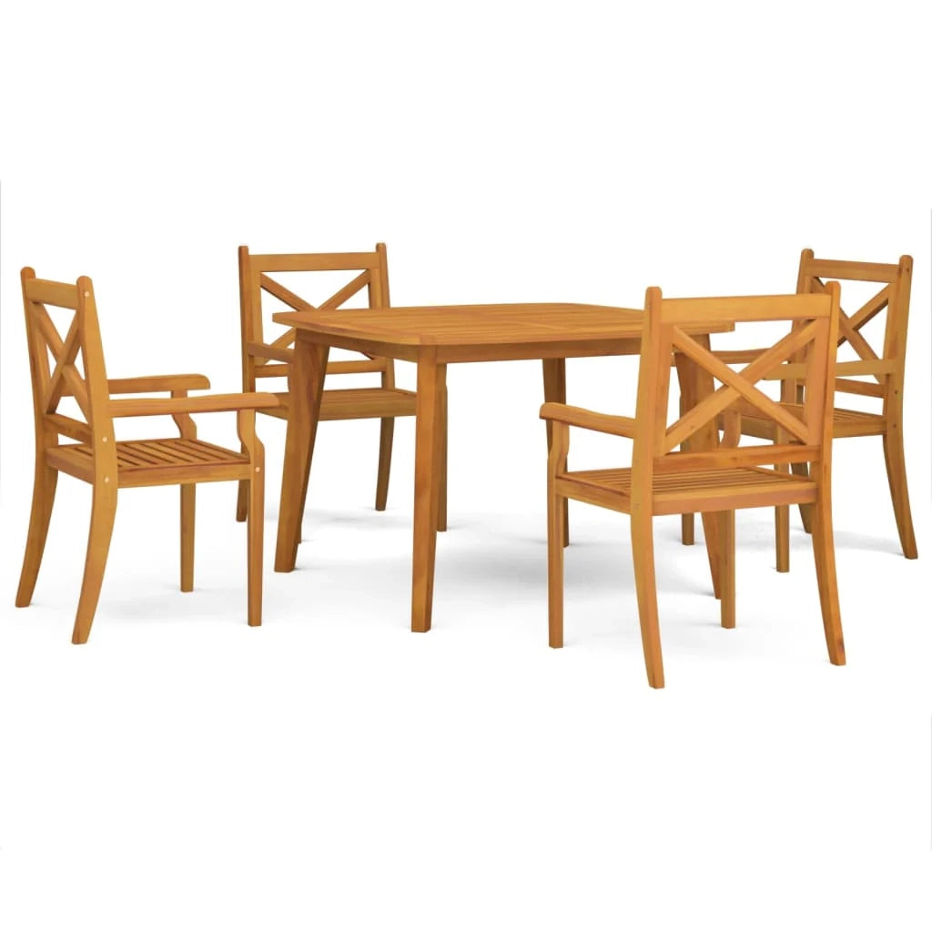 Set da pranzo da giardino mobili da esterno 5 pezzi in legno massello di acacia 02_0013752
