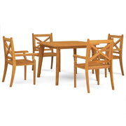 Set da pranzo da giardino mobili da esterno 5 pezzi in legno massello di acacia 02_0013752