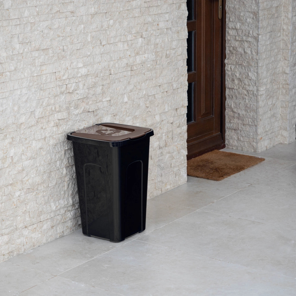 Cestino per la raccolta differenziata KADAX 50L Marrone Bio